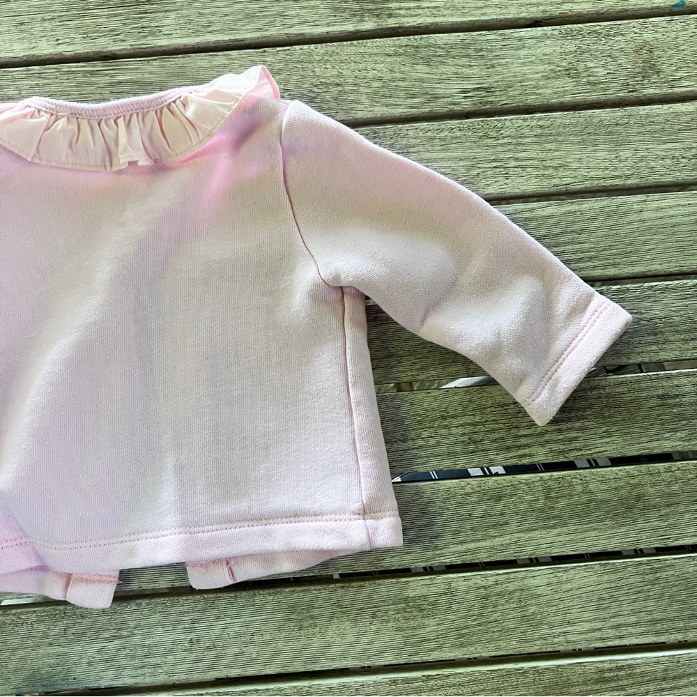 Cyrillus Pink Ruffled Cardigan - Size 9m - Picture 7 of 8